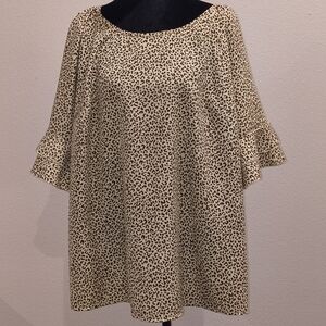Women's Plus Size Leopard Print Blouse, 2XL